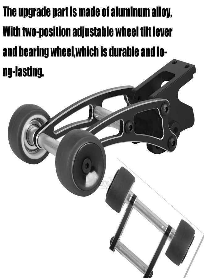 hopsupRC RC Adjustable Wheelie Bar Set Upgrades Part for 1/14 MJX 14209 14210 H14BM,Aluminum Adjustable Front Stand Up Wheel Hops Up,Black - Image 3